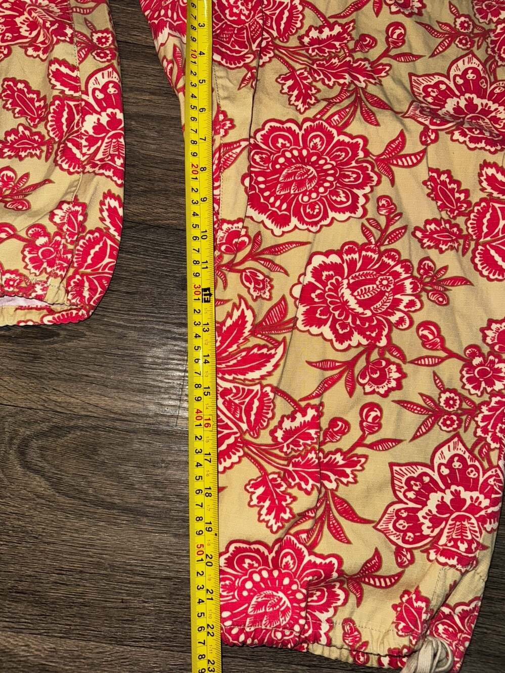 Y2k Tommy Hilfiger Red Floral Print Capri Cargo Pants Size 18 vacation vintage - Picture 6 of 10